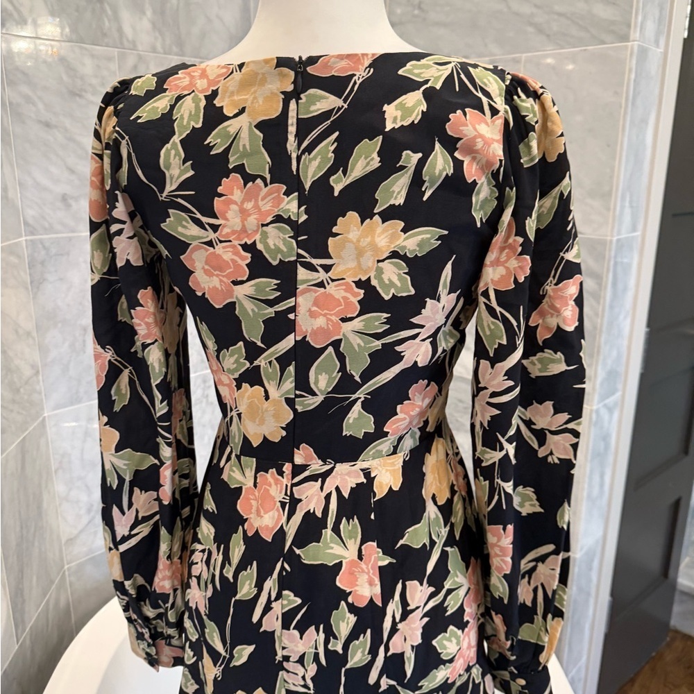 Yumi Kim Hey Jude Dress Size 4 Haze Night Black Floral Long Sleeve Mini Revolve - Picture 8 of 13
